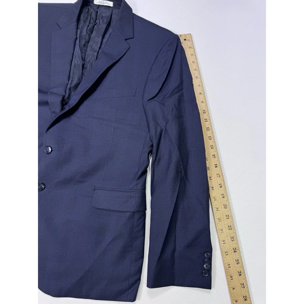 Joseph Abboud Tollegno 1900 Wool Blazer Sport Coat 44R Extreme Slim Black Blue